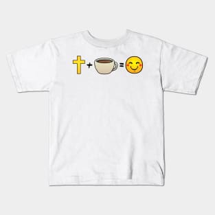 Christ plus Coffee equals happiness Kids T-Shirt